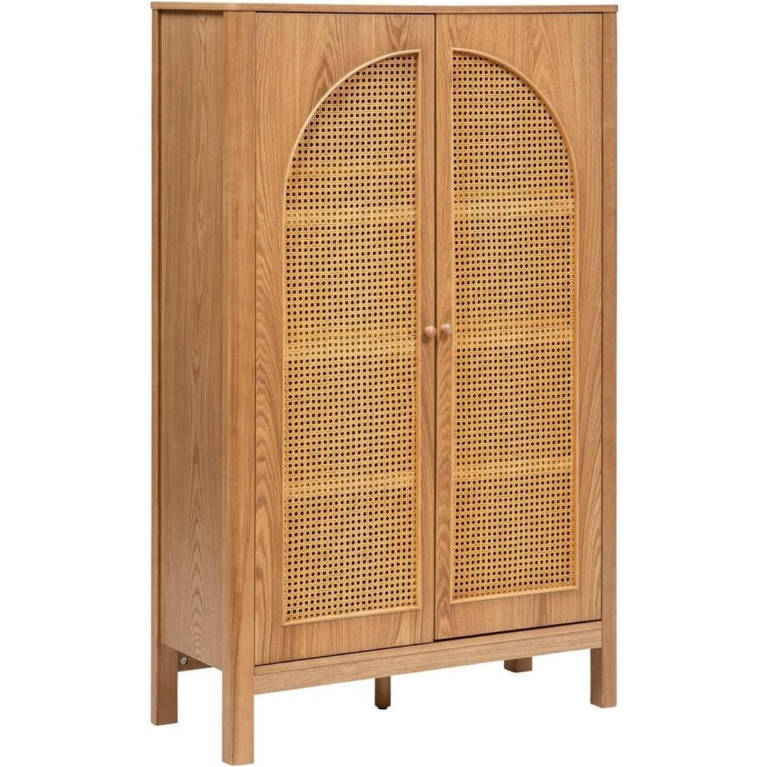 Marron armoire effet cannage structure metallique