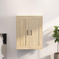 Armoire suspendue design moderne, teinte gris clair finition hevea