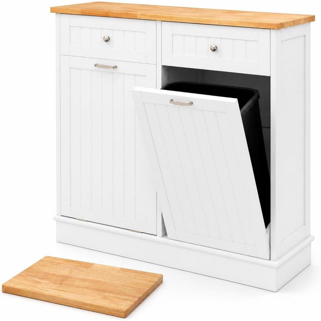 Buffet gris clair bois massif 100 cm, rangement design moderne
