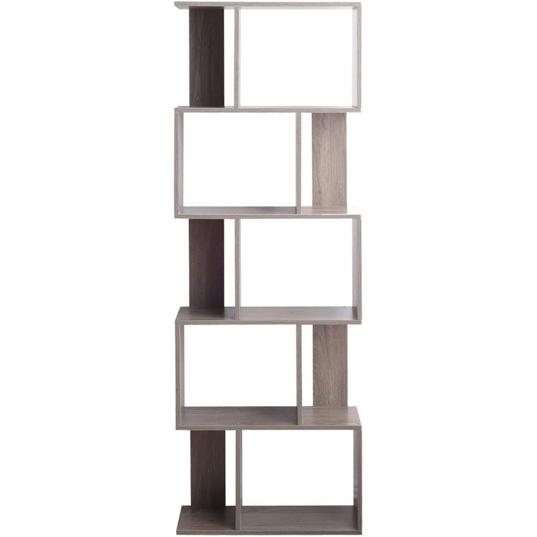 Contraste gris, rayonnage en bois
