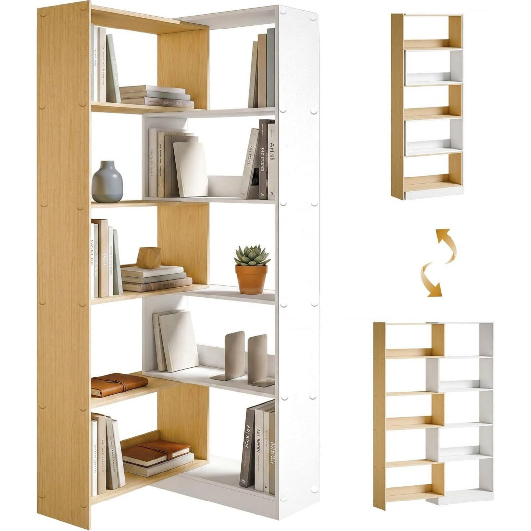 Marron etagere bibliotheque allure contemporaine