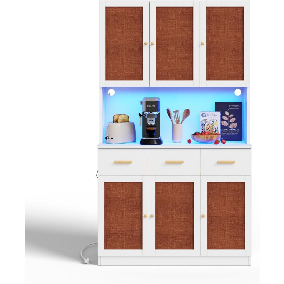 Buffet haut marron 43 x 105 x 182 cm passage de cables