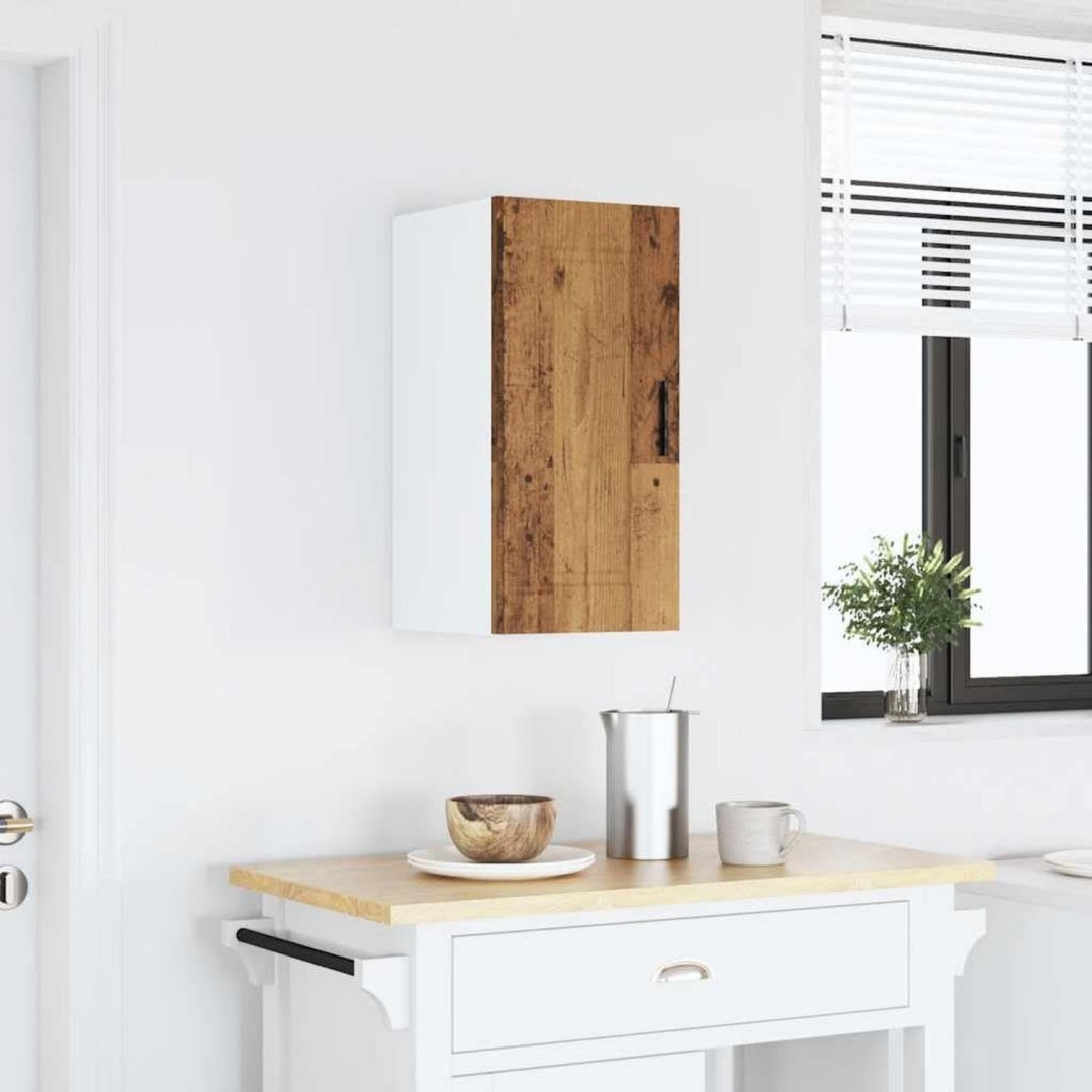 Alliance bois et metal, rangement haut gris clair style moderne