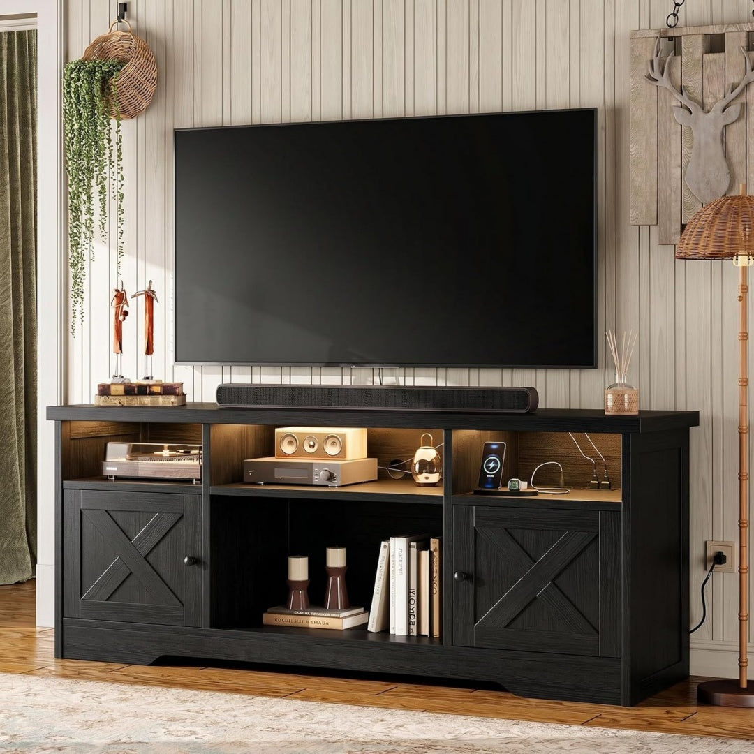 Console TV bordeaux 4 etageres, ideal pour salon et cuisine