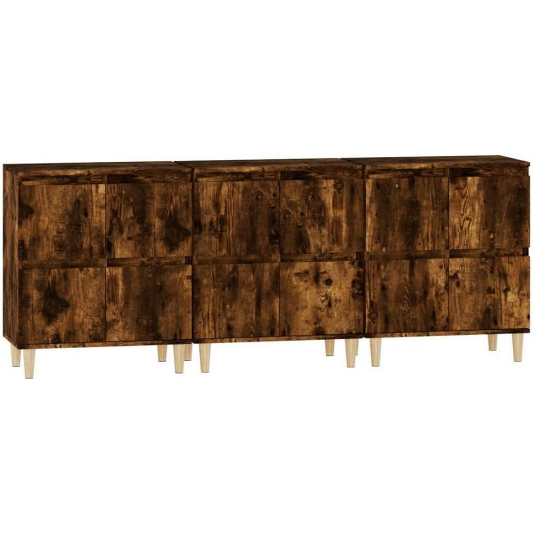 Vaisselier marron style scandinave, 35 x 60 x 70 cm structure metallique