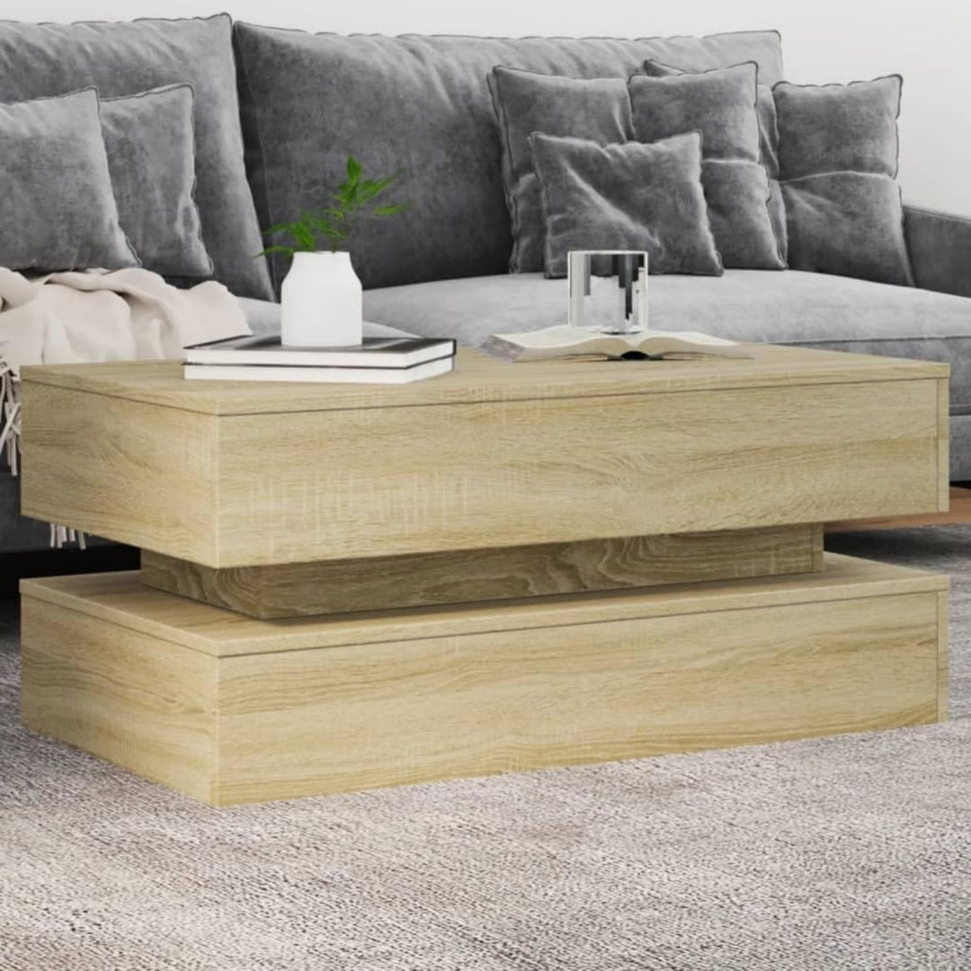 Table basse marron - eclairage LED 90 x 50 x 40 cm