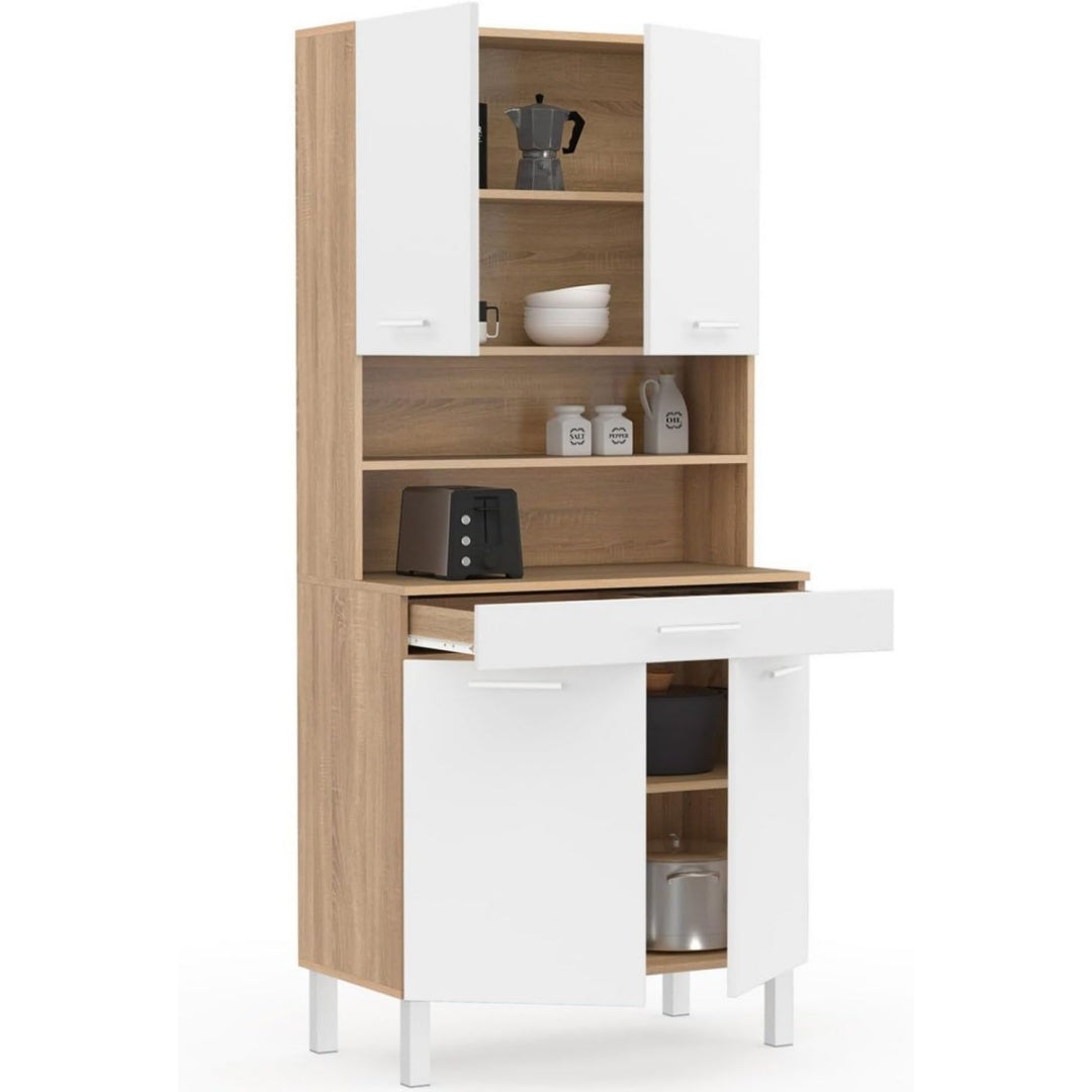 Buffet 80 x 40 x 177 cm gris clair de qualite