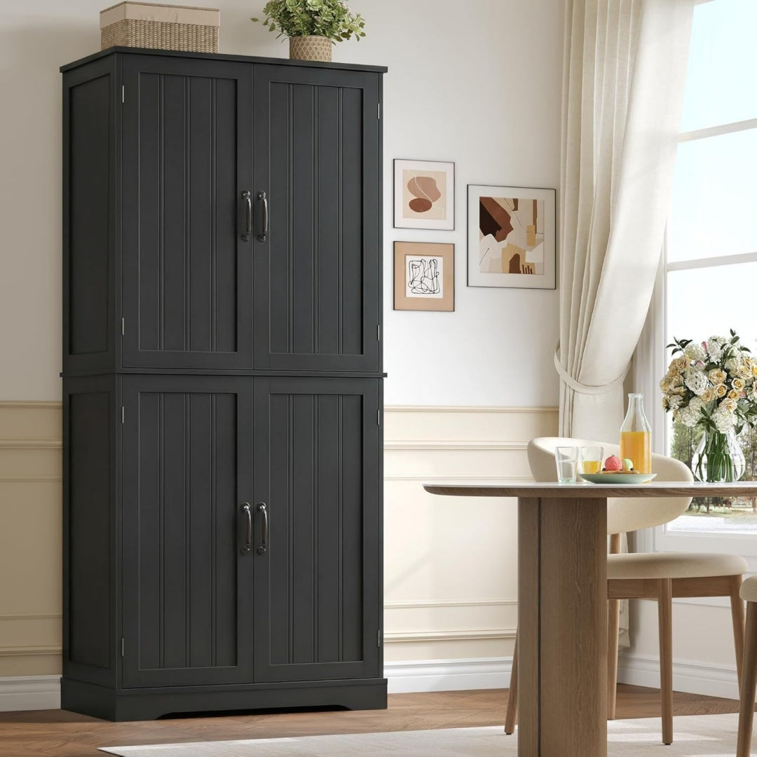 Buffet gris fonce avec 4 portes 180 x 80 x 40 cm