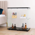 Organisation, presentoir vitre gris clair en verre 2 portes