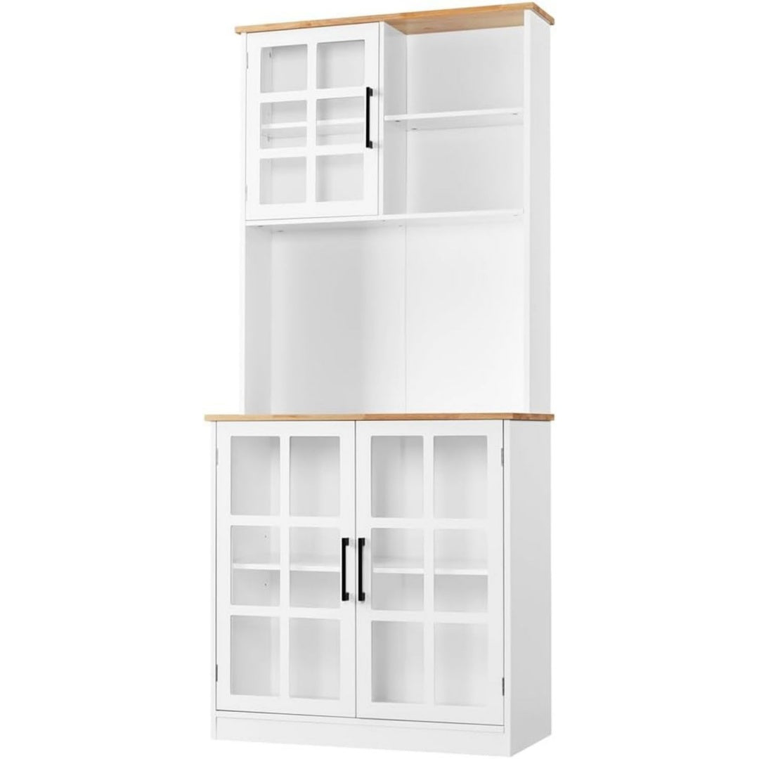 Avec plateau en verre trempe buffet gris clair avec etageres reglables