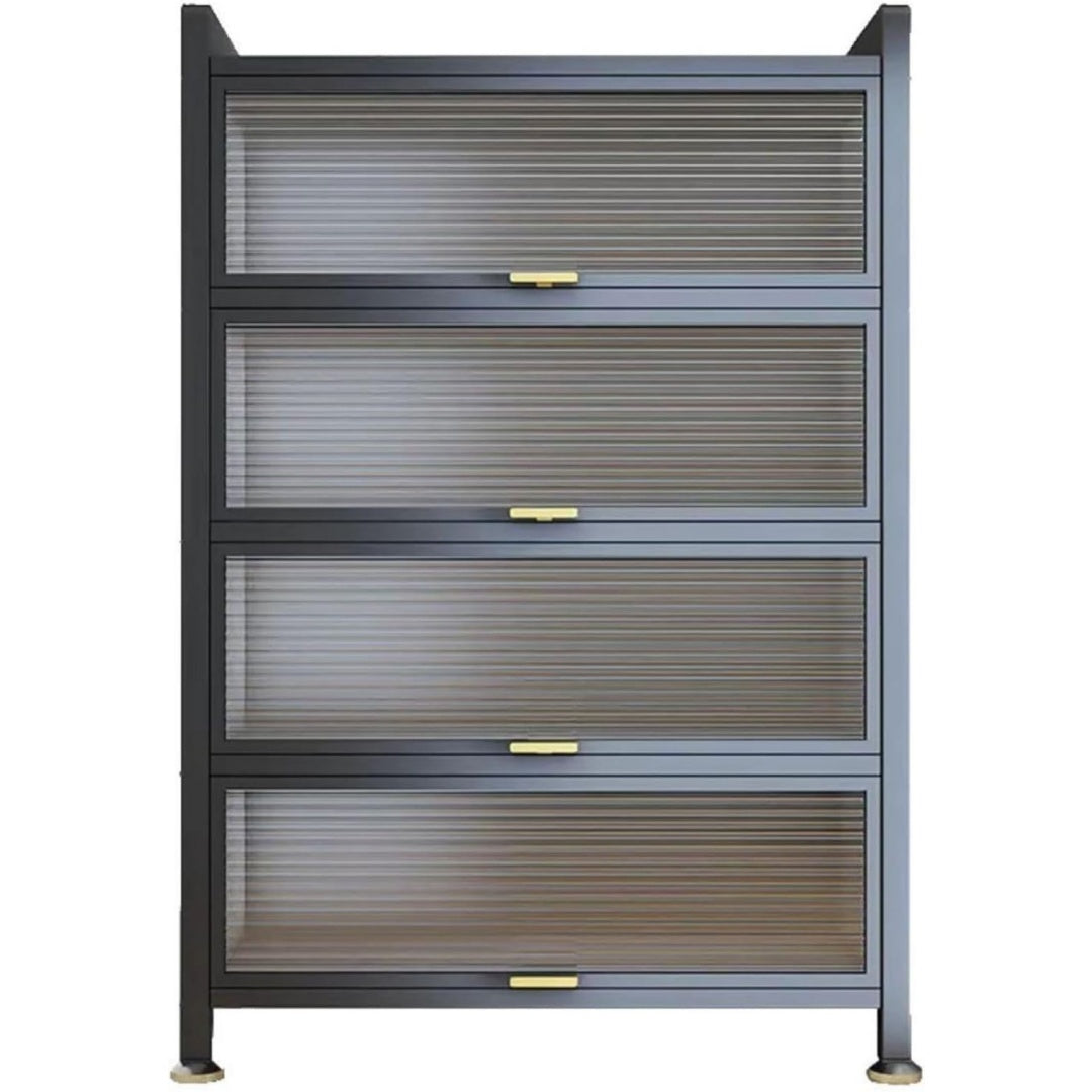 Meuble de rangement en acier gris 60 x 32 x 144 cm