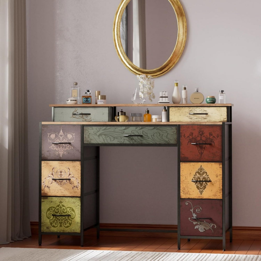 Armoire de rangement rose 9 tiroirs moderne