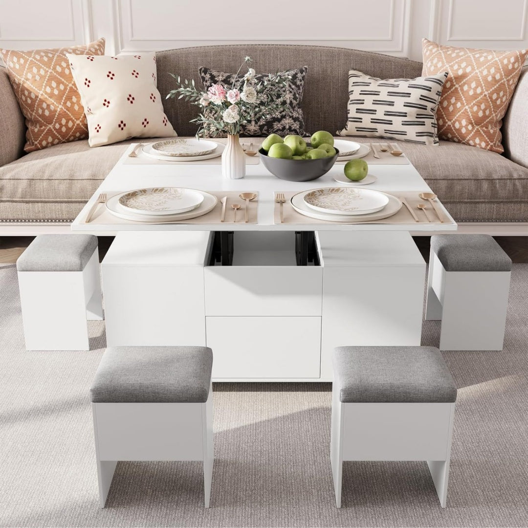 Table basse gris clair en acier ideal pour salon