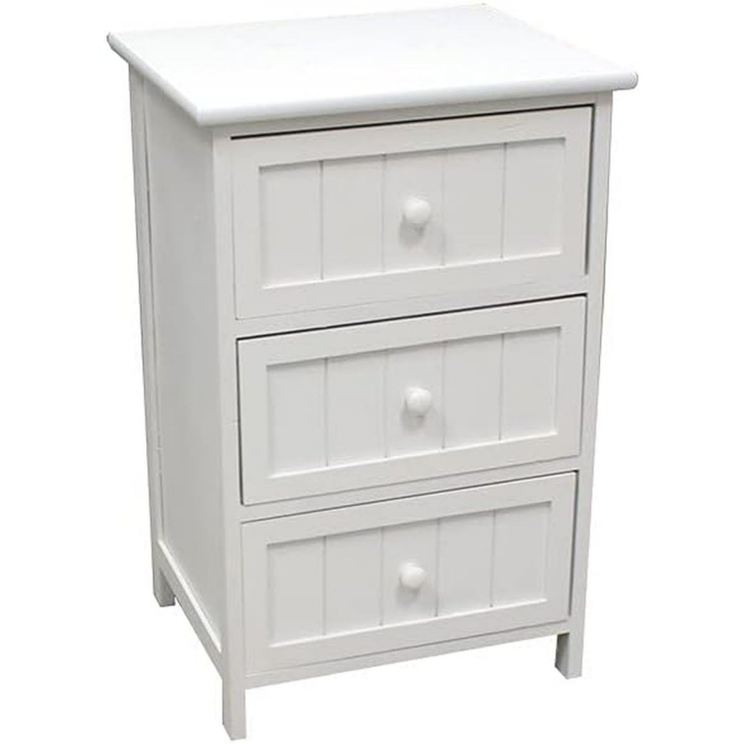 Commode gris clair compact 3 tiroirs