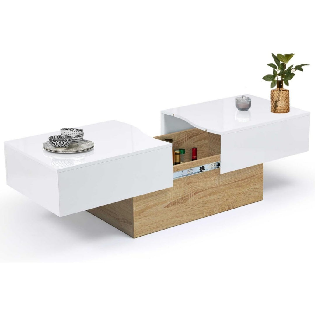 Table de salon esprit contemporaine gris clair