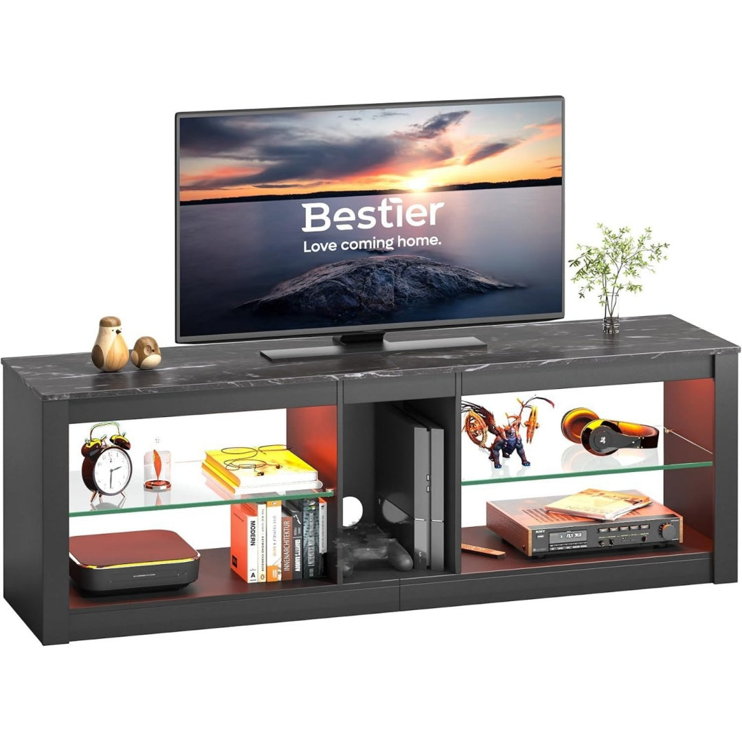 Meuble TV gris fonce pour interieur 140 x 35 x 47 cm