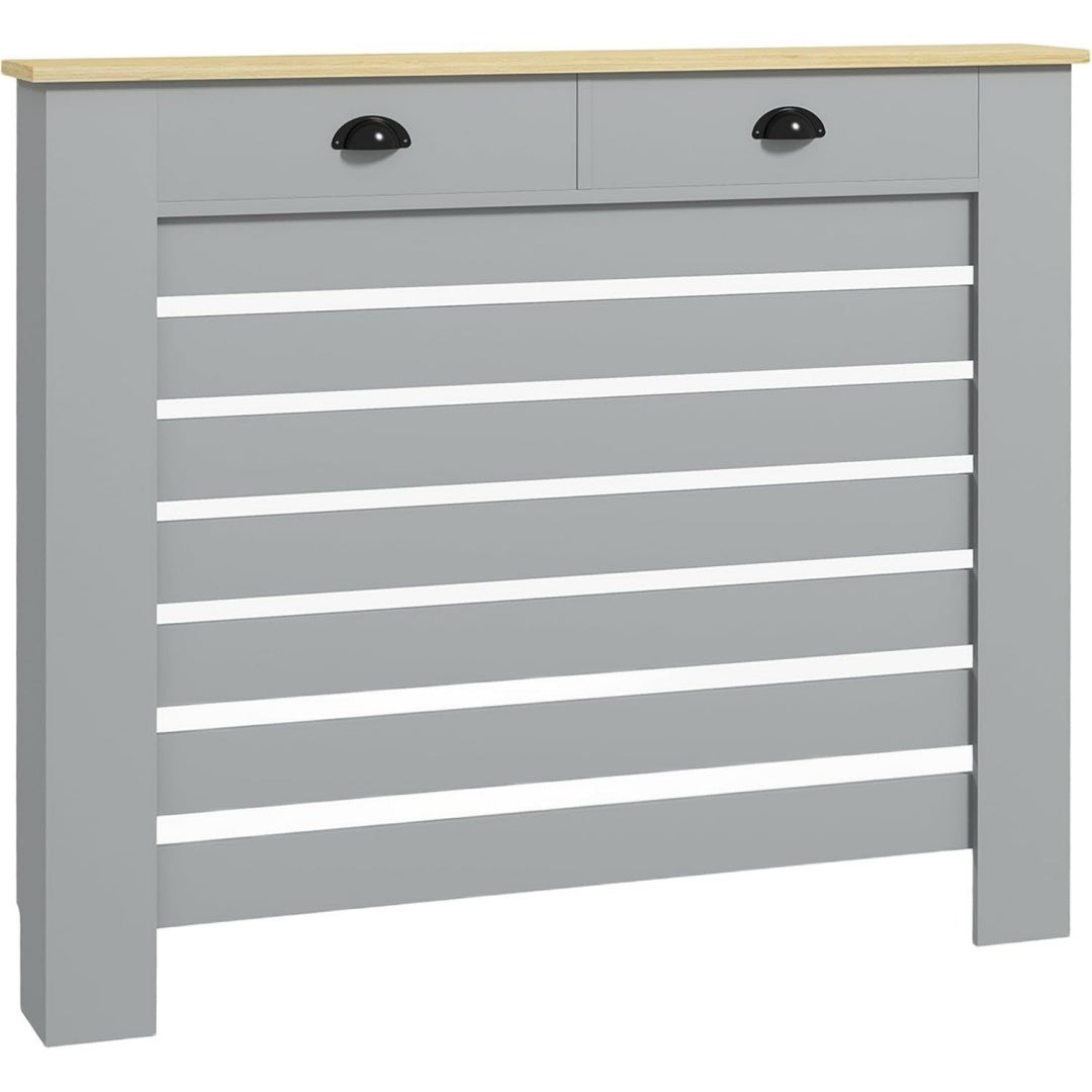 Cache-radiateur gris, escamotable, rangement interieur optimise