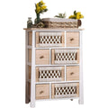 Armoire de rangement gris clair 8 tiroirs boheme
