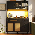 Buffet large 195.5 cm de haut decor chene noir