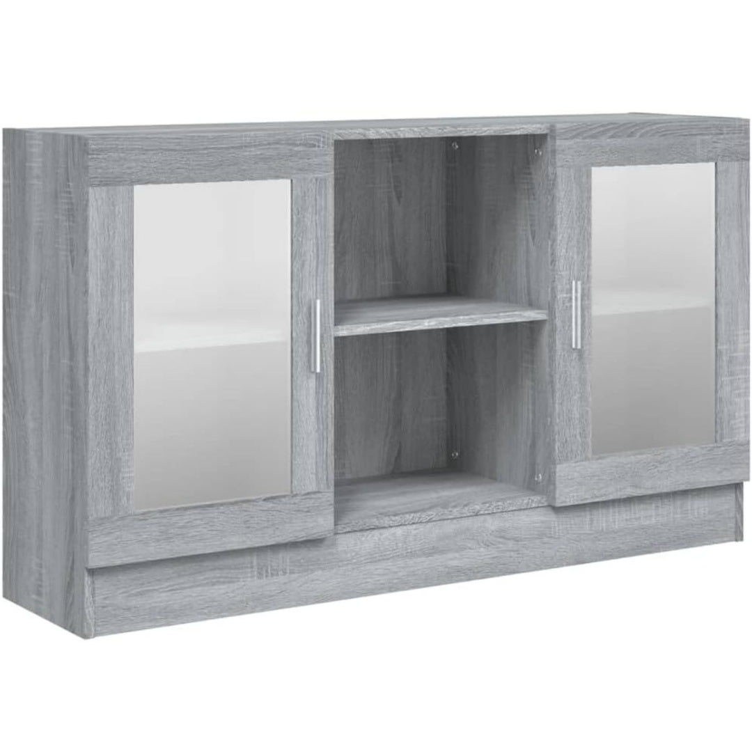 Armoire a portes vitrees gris contemporaine