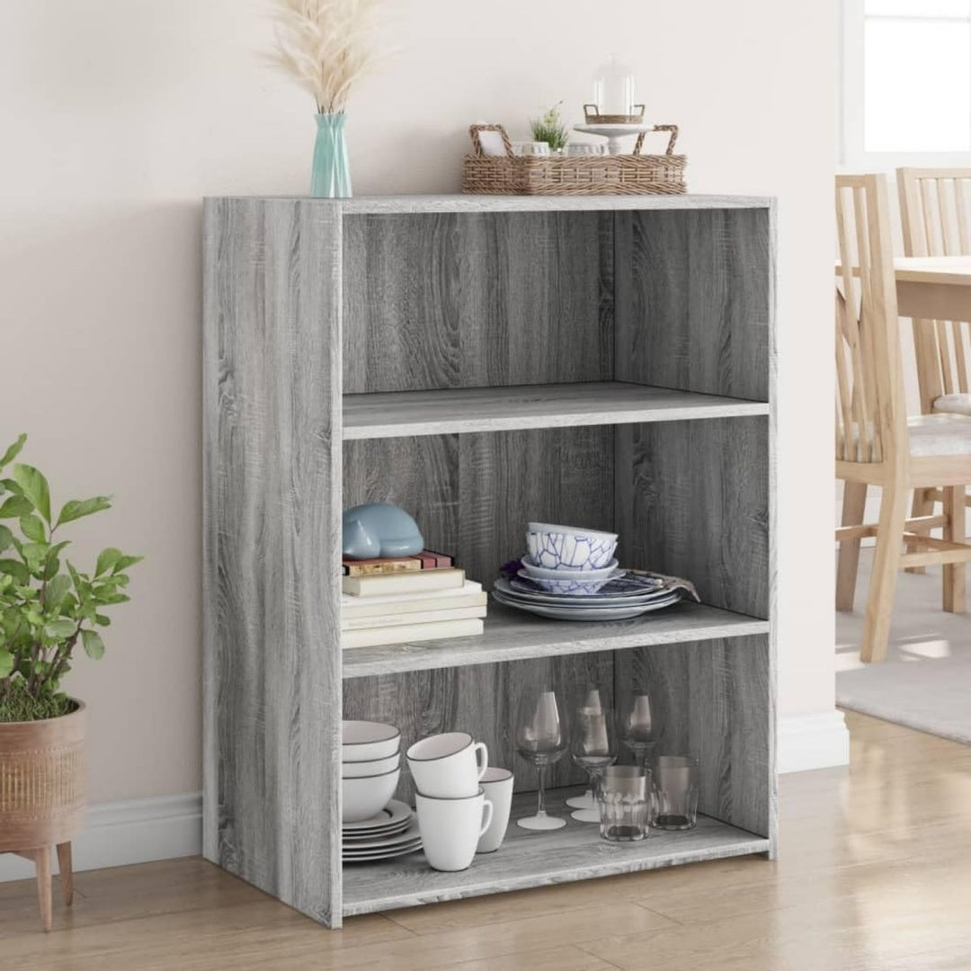 Buffet minimaliste bois d'ingenierie gris 70 x 41 x 93 cm