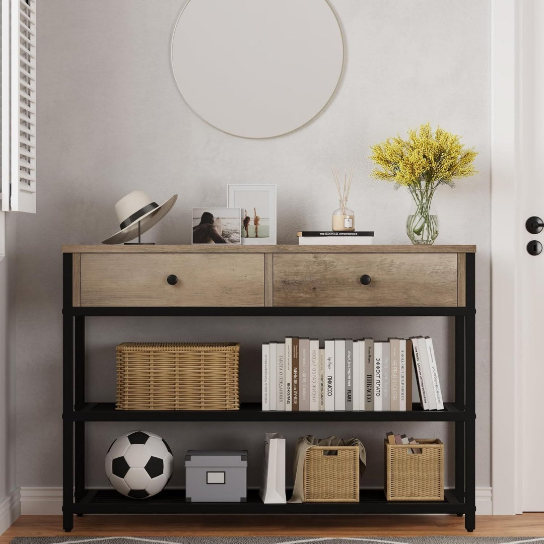 Astuce rangement pour cuisine, vaisselier gris en bois