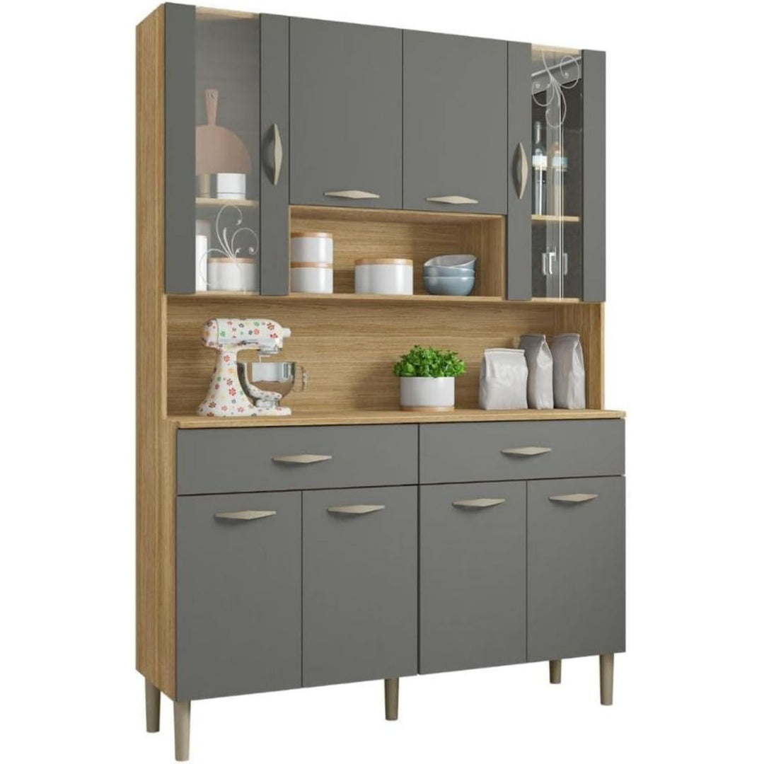 Buffet avec compartiments ouverts gris fonce 36.3 x 121.4 x 173.5 cm