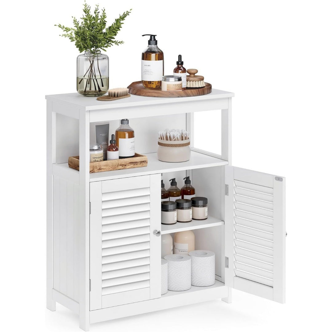 Buffet bas gris clair, 2 portes pour cuisine